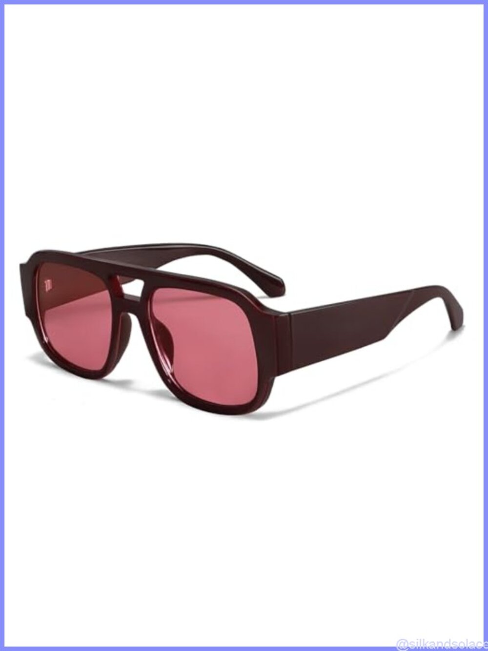 Retro Oversized Aviator Sunglasses Square Double Bridge UV400